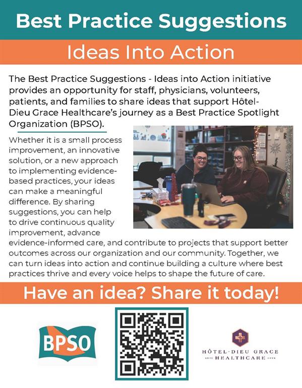 Ideas into Action. Content listed alongside this image